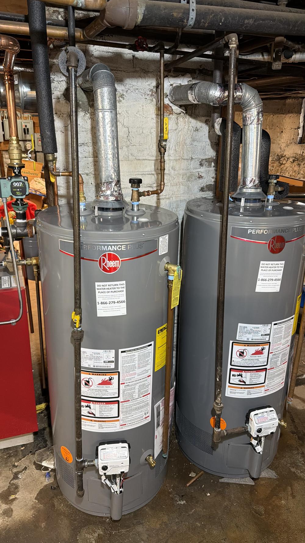 Side-by-side Rheem installs — multi-unit